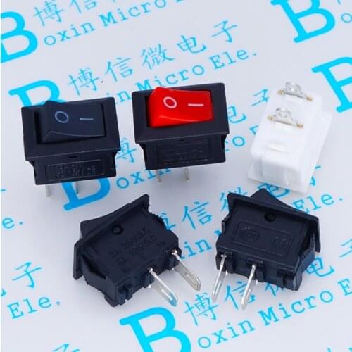 5Pcs/Lot 10*15Mm 2Pin 2Stalls Boat Type Switch Kcd1-101 117S 250Vac/3A Black / Red / White