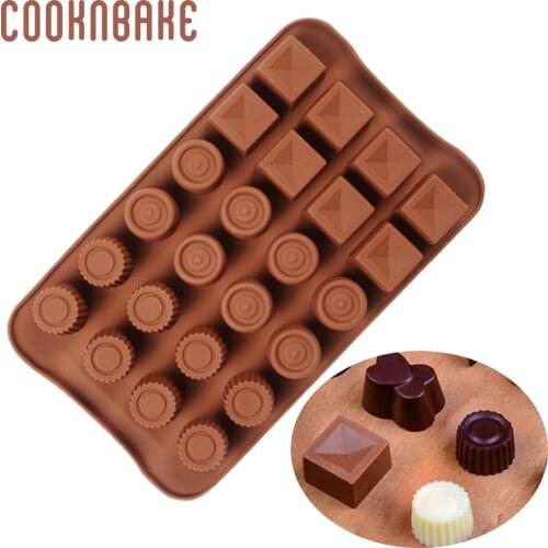 COOKNBAKE silicone chocolate mold round cake decorating form candy gummy biscuit pastry mould sugar ice jello cake mold 24 hole