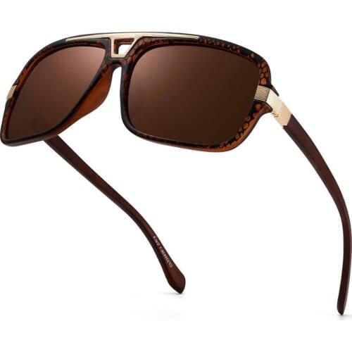 Hu Wood Wood Sunglasses Polarized Rectangle Sun Glasses Brown Lens Uv400 Men Women Sunglasses Luxury Brand