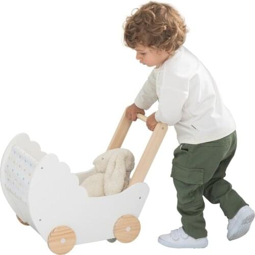 Baby Walker Stroller Baby Toddler Artifact White Cloth Children Storage Stroller Toy Trolley
