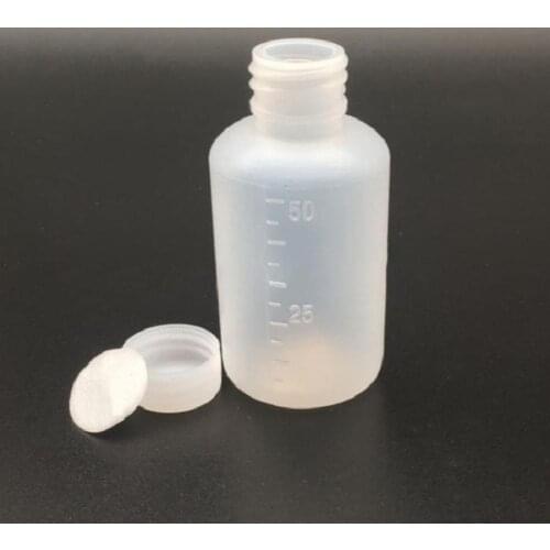 10Pcs Plastic Clear Scale Bottle 50ml Liquid Empty Medicine Container with Cap Tablet Pill Box Splitters Holder Organizer