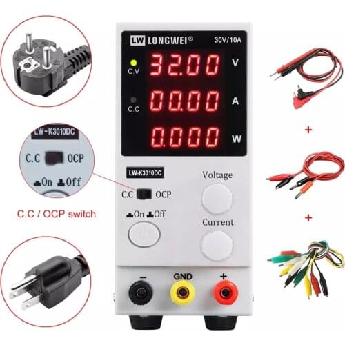 LW-K3010DC Mini DC Power Supply 30V/10A Adjustable 4 Digit Display Switching Laboratory Power Supply Constant Current Protection