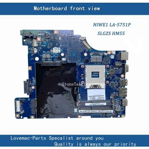 NIWE1 LA-5751P original For Lenovo G460 Z460 Laptop motherboard G460 Z460 Mainboard LA-5751P SLGZS HM55 DDR3 100% teste
