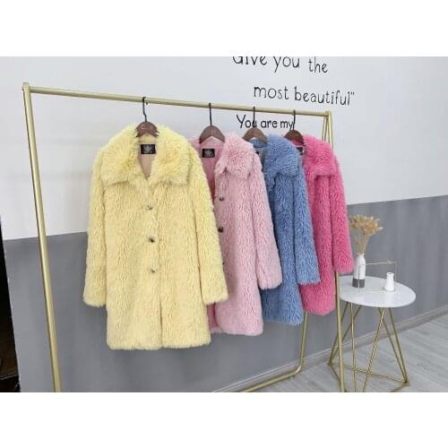 Fur coat European Amazon wish coat plush fur coat loose fur coats for women long faux fur coat fur jacket women