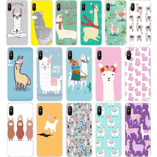 02AA Cute Llama Alpaca Animals Cartoon gift Soft Silicone Tpu Cover phone Case for Xiaomi Redmi 6 Pro 6A 7A Note 6 Pro 7 case
