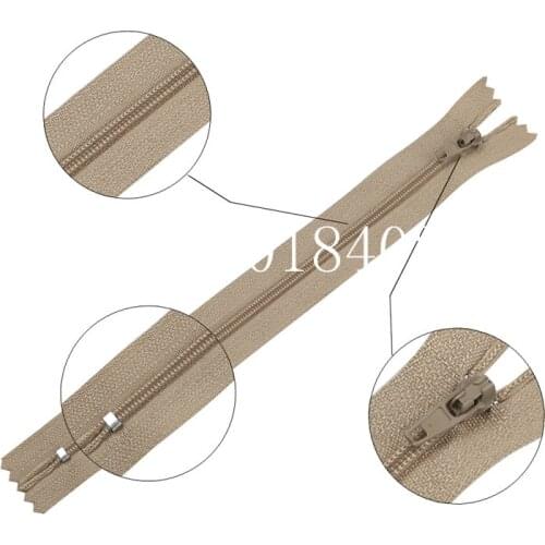 10pcs 3# 7.5cm-70cm Khaki Nylon Coil Zippers for Tailor Sewing Crafts Nylon Zippers Bulk Sewing Accessories