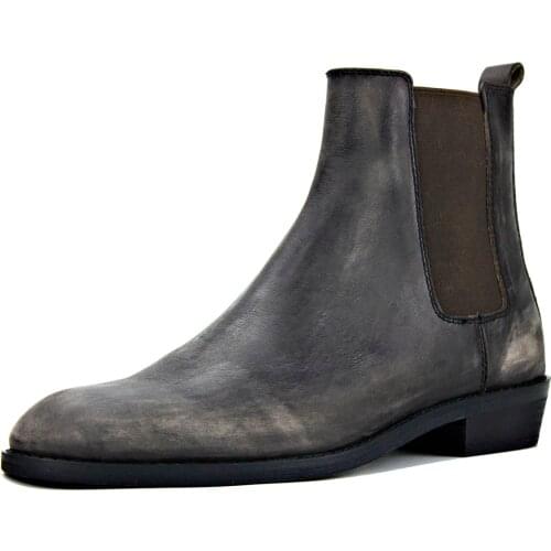 Mens Boots Zipper Genuine Leather Boots men Ankle Shoes Chelsea Boots 2019 spring/autumn Designer boots cow leather shoes