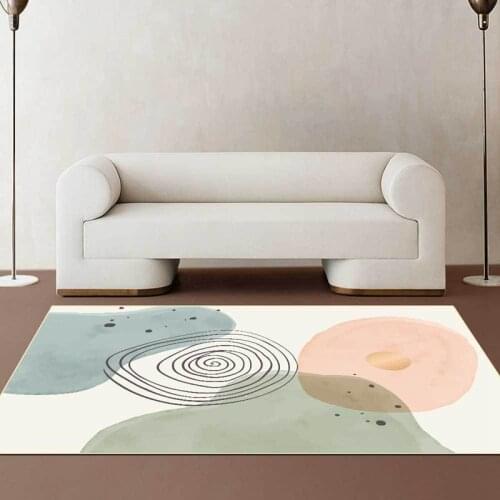 Bathroom Soft Shaggy Absorbent Carpet Modern Fashion Simple Fresh Morandi Line Print Area Rug Bedroom Bedside Non-Slip Floor Mat