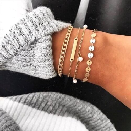 Geometric Bracelets Set Women Boho Tassel Bracelet Bohemian Style Pearl Multilayer Bracelet Jewellery Accessories Kpop