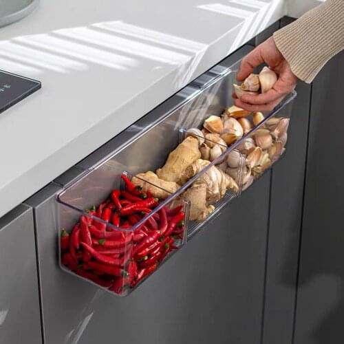 Desktop Kitchen Holder Cabinet Door storage hanging basket cabinet built-in rack seasoning box Grocery Seasoning Jar Storage Box
