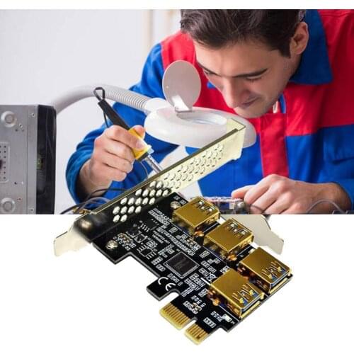 PCIE Riser Adapter Board PCI-E 1 to 4 PCI-E Adapter Usb3.0 PCI-E to Card Slot Card PCI-E For Four Card Graphics One Expansi U7A7