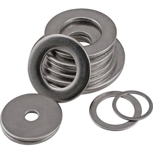 5pcs M18 M20 M22 M24 M27 flat gaskets round washers 34mm-50mm OD stainless metal material gasket spacers 3mm-4mm length