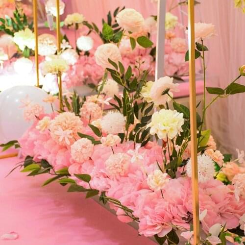 Customize 100cm Wedding scene layout decorative flower wedding flower row T stage welcome area road lead flowers window display