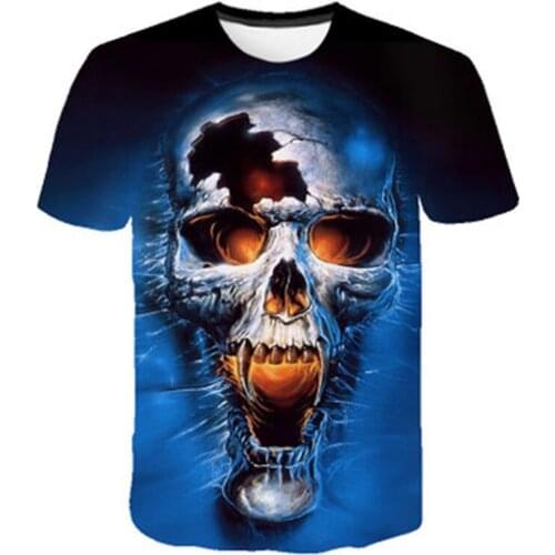 Drop Ship 3D Printed T-shirt Mens Womens Tshirt 2021 New Punk Style Top Tees Skull T Shirt Gothic Tshirt Asian Size 6XL Gym