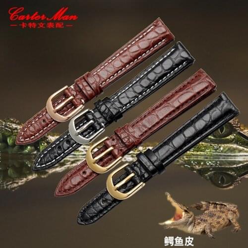 Crocodile watchband high quality Genuine leather strap 12mm 13mm 14mm 15mm 16mm small size women watch bracelet