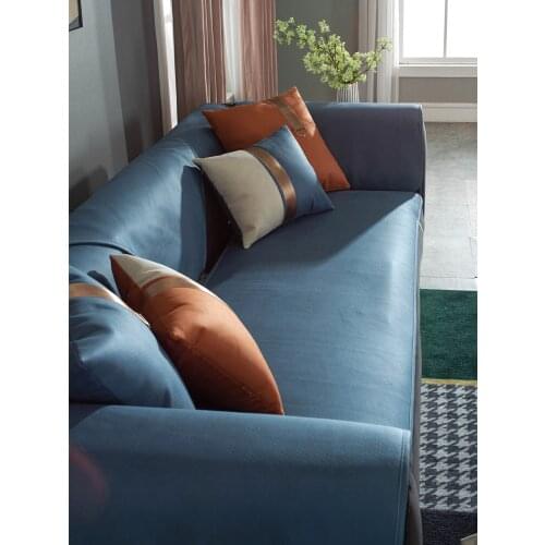 Light luxury solid color leather sofa cushion custom made Corner sofa slipcover Anti-slip four-season universal sofa cover towel