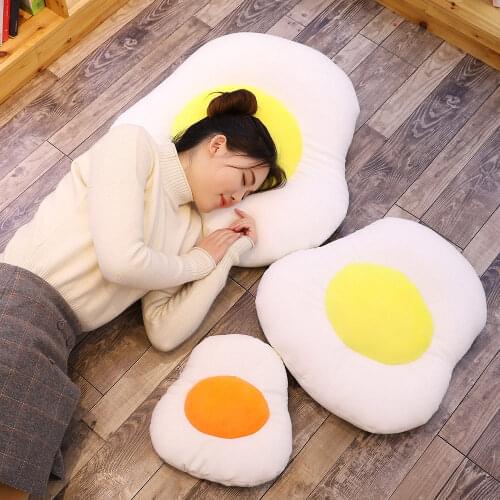 Simulation Funny Poached egg Pillow particle Plush toy stuffed food Egg cushion Realistic Doll Sleeping Pillow Kid Birth gift