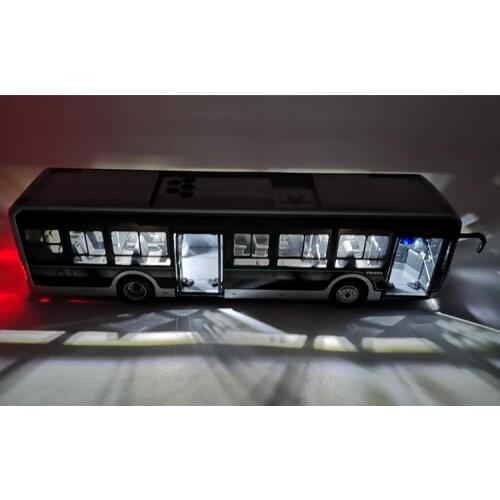 1/42 For YuTong U12 City Bus Light Diecast Metal Car Model Toys Boy Girl Gift Collection Black Metal,Plastic,Rubber