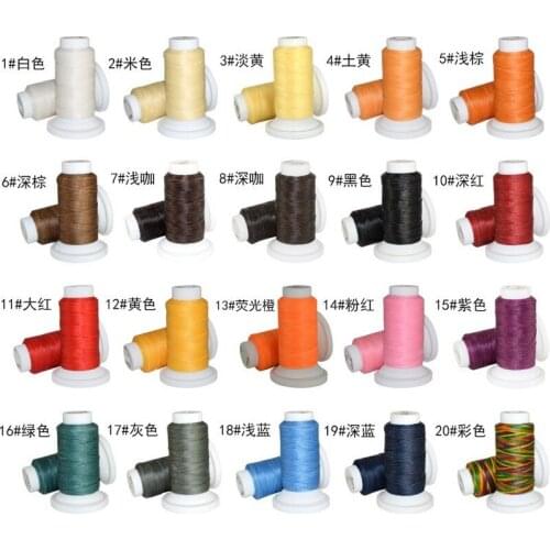 10pcs/lot 150d 0.8mm 50m DIY Flat Waxed Line Coiled Thread Polyester for Leather Bag Sofa Boots Craft Sewing Strong Accessories