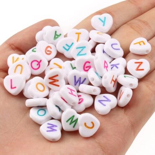 11*4mm Mixed Love Heart Letter Acrylic Beads Alphabet Loose Spacer Beads For Needlework Jewelry Making Diy Bracelets Accessories