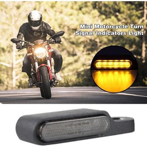 12V Motorcycle LED Turn Signal Light Mini Motorcycle Handlebar Signal Lamp Indicator Amber Handlebar Blinker Light Metal