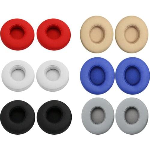 2pcs Earpad Foam Cushions Earphones Cover Memory Foam Sponge Artificial Protein Leather for Beats Solo 2/3 Wireless Headphone