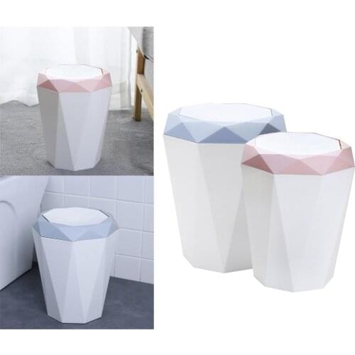 2pcs Home Rubbish Bin Trash Can 12L Kitchen Indoor Bathroom Living Room Bedroom