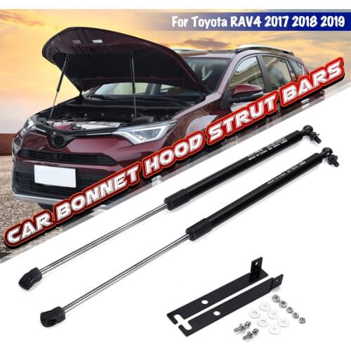 2pcs Car Front Engine Bonnet Gas Struts Bars Damper Hood Lift Support Shock for Toyota RAV4 2017 2018 2019