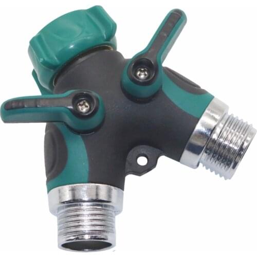 2 Way Garden Water Connectors 3/4 inch Hose Connector Garden Hose Splitter with Comfortable Rubberized Grip for Easy Garden Life