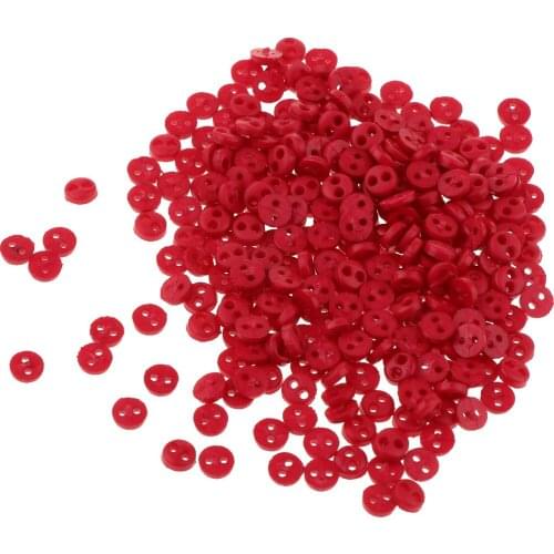 DIY Doll Clothes 300pcs 4mm Red Round Button for Scrapbooking