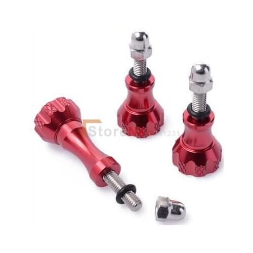 6 pieces/2set lot Red Stainless Steel Gopro Adjustment Screw For GoPro Hero HD Hero1 Hero2 Hero3 Free Drop Shipping