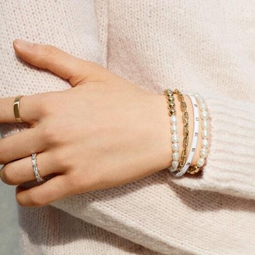 Aide White Bracelets