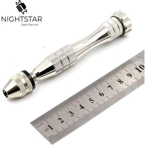 Aluminum Micro Hand Drill with Keyless Chuck Twist Drill Bit Woodwork Drilling Rotary Tool 0.3mm -3.4mm Drilling Rotary Tools