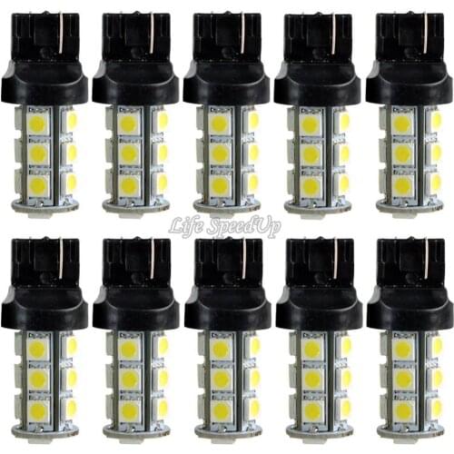 Auto 10 Piece Universal T20 7440 5050 18SMD Super Bright white car led Turn Tail Brake Stop Signal Light Lamp Bulb 12V White Red