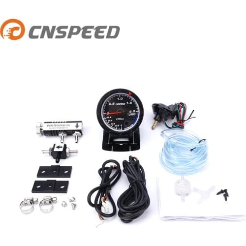 Free shipping CNSPEED 60MM Car Turbo Boost gauge + Adjustable Turbo Boost Controller Kit 1-30 PSI IN-CABIN Car Gauge/Car Meter
