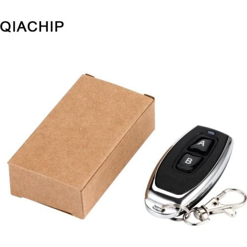 QIACHIP Wireless 433 Mhz 2 CH RF Remote Control Switch Learning 1527 Code Button 433MHz Transmitter For Light Switch Car Key Diy
