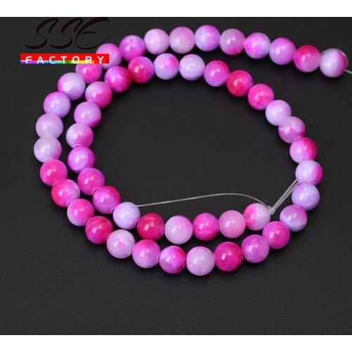 Natural Stone Beads Round Purple Persian Jades Loose Spacer Beads For Jewelry Making DIY Bracelet Accessories 15'strand6/8/10mm