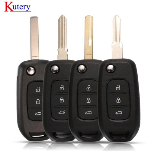 Kutery For Renault Captur / Symbol / Megane / Kaptur (Russia) 3BUT Car Remote Control Folding Flip Key Shell Replacement Case