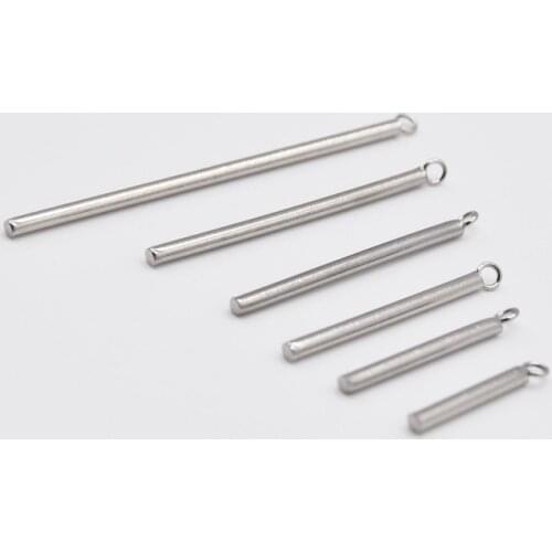 20pcs 10mm 20mm 40mm Length Cylindrical Sticks Pendant Jewelry Charms stainless steel Tassel for Handmade Necklace DIY Findings