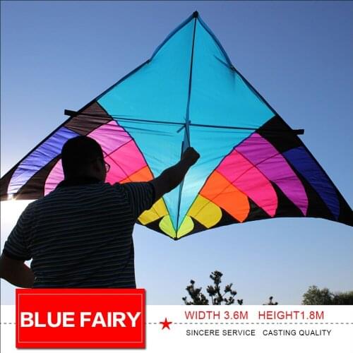 3.6M Colorful Delta Kite for Audlts Big Single Line Triangle Outdoor Fun Flying Kites