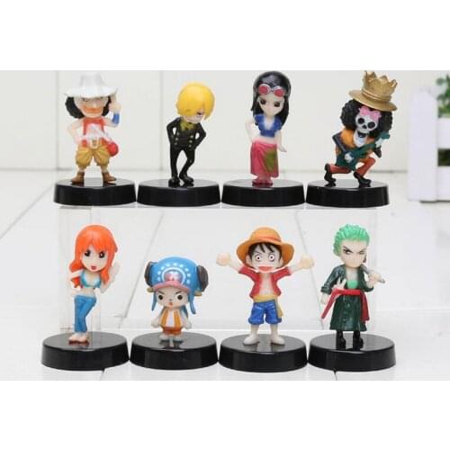8pcs/set One Piece Two Years Later Brook Usopp Zoro Nami Luffy Sanji PVC Action Figure Toy