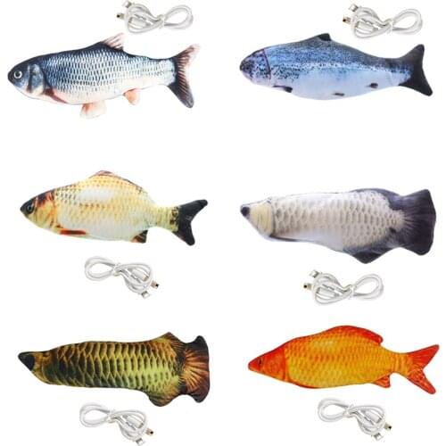 Electric Dancing Fish Cat Toy Wagging Flipping Realistic Moving Simulation