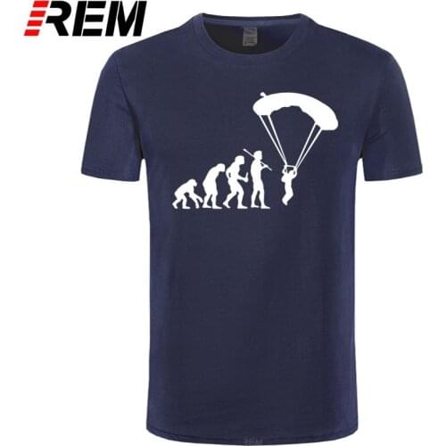 Evolution Skydiving Tshirt Funny Parachute Mens T-shirt Boutique Short Sleeve Tee Fashion Brand T Shirt 31 Colors Large Size 3XL