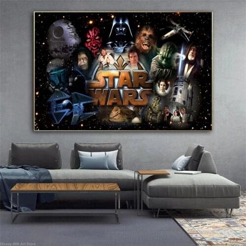 Star Wars The Mandalorian Anime Canvas Painting Darth Vader Master Yoda Poster Print Wall Art Picture Kids Room Decor Cuadros
