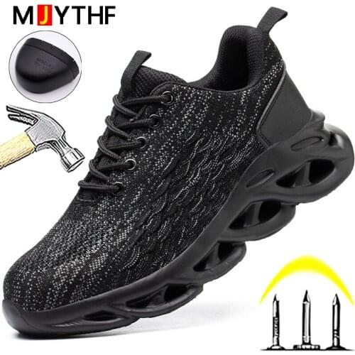 Lightweight Men Safety Shoes Work Sneakers Indestructible Shoes Puncture-Proof Work Boots Men Steel Toe Shoes Male Safty Shoes