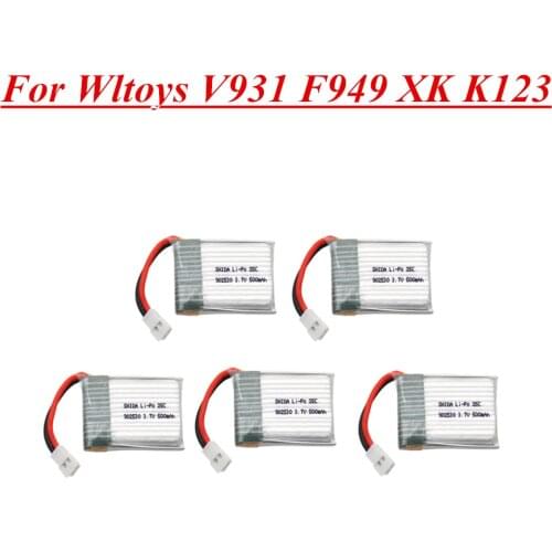 3.7V 500mAh 902530 25C LiPo Battery For Wltoys V931 F949 XK K123 6Ch RC Helicopter Spare parts 1s 3.7v Battery