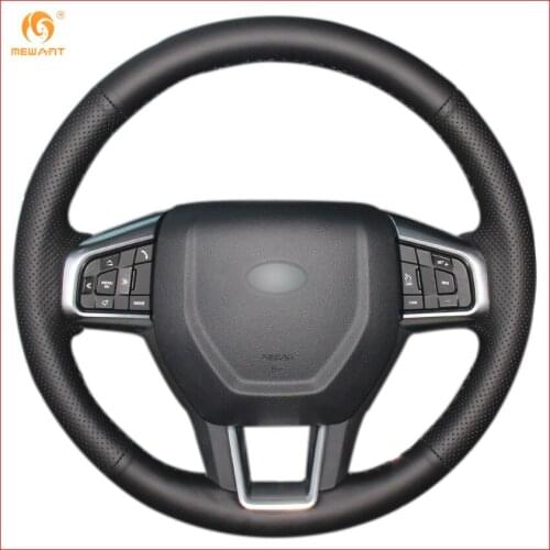 MEWANT Black Artificial Leather Car Steering Wheel Cover for Land Rover Discovery Sport 2015-2017 Interior Accessories Parts