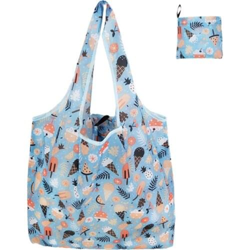 Reusable Shopping Bags Women Foldable Tote Bag Portable Cloth Eco Grocery Bag Folding Large Capacity Fruit Vegetable Handbags