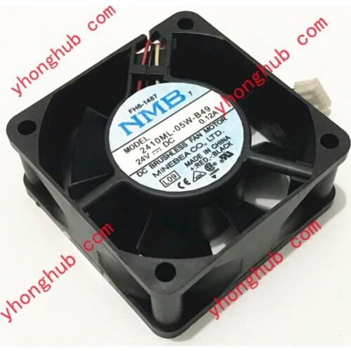 NMB-MAT 2410ML-05W-B49 L09 DC 24V 0.12A 3-Wire 60X60X25mm Server Cooling Fan