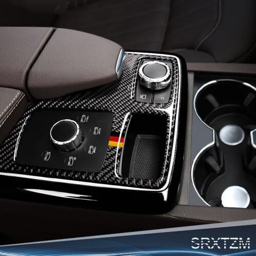 Carbon Fiber Central Control Armrest Multimedia Plane Stickers For Mercedes GLE 2015-2018 GLS 2016-2018 M Class 2012-2015
